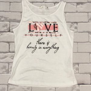 Girls' Rose Gold and Glitter Accented Tank top